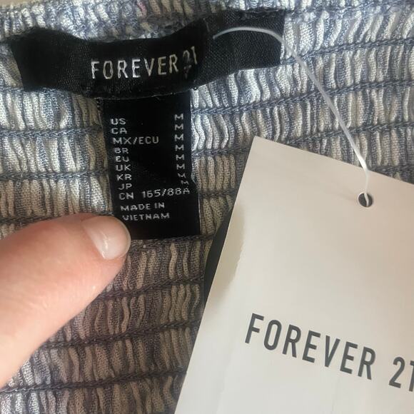 Nautical Pinstriped Sweetheart Twist Neckline Midi Dress Sz M  Blue & White - Picture 9 of 10